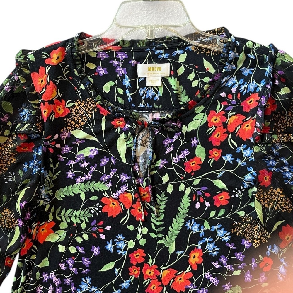 Anthropologie Maeve Jacquin Peasant Blouse Size Medium - Picture 6 of 12